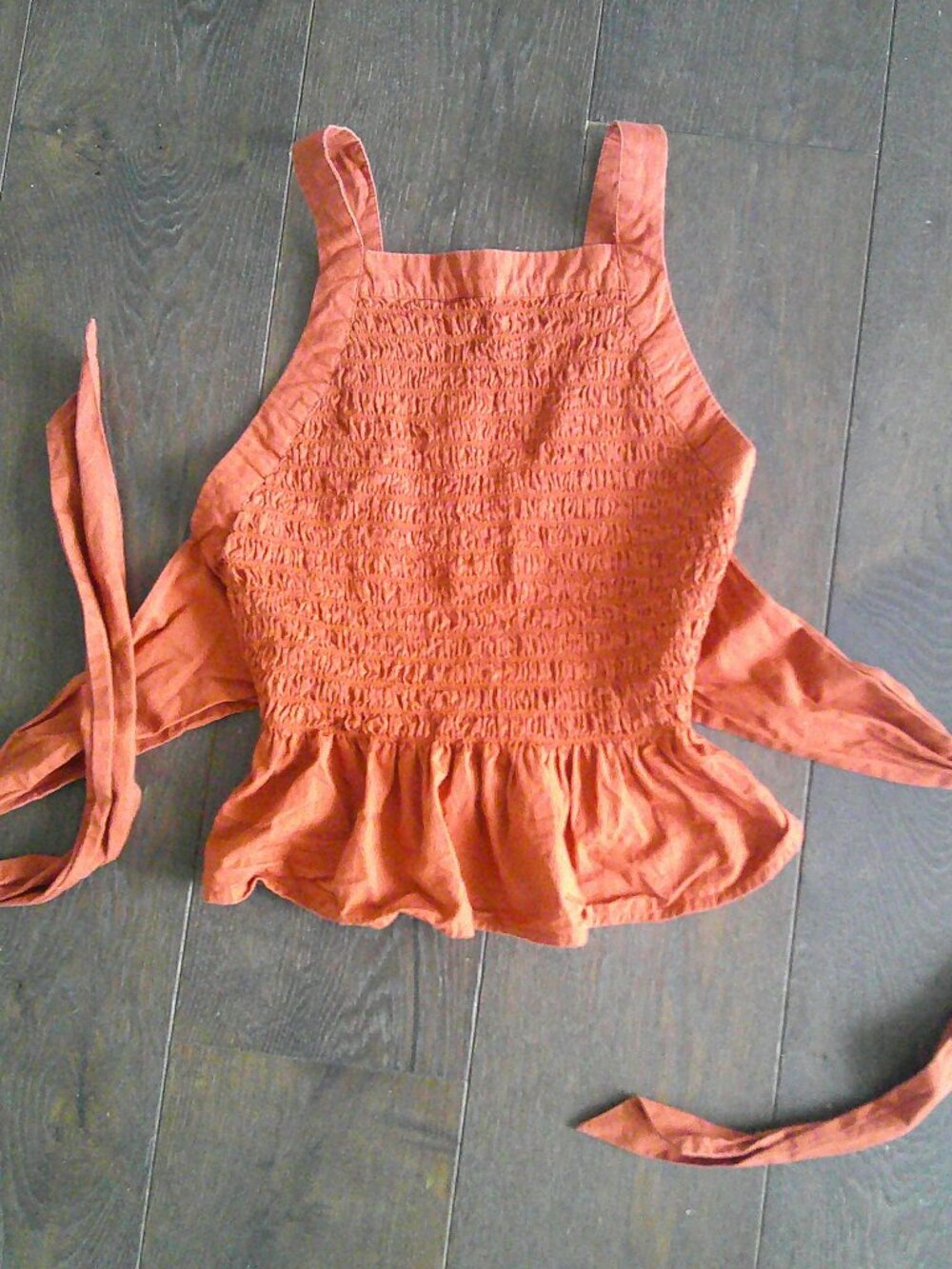 Free People Women's Burnt Orange Peplum Top
